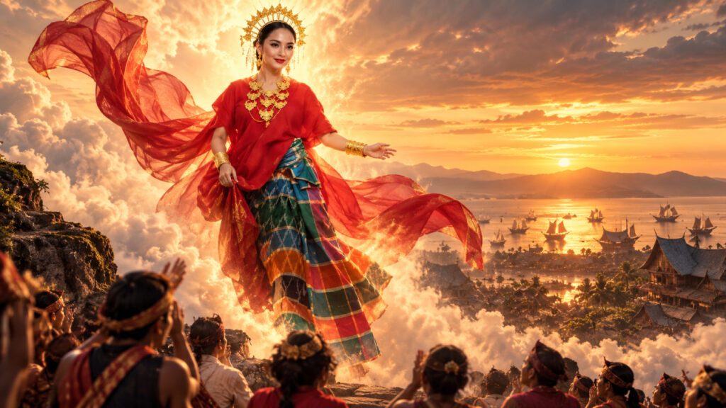 Ilustrasi Tumanurung Baine Turun dari Langit
